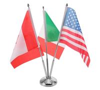 TOPBATHY Ensemble de 3 Mini Drapeaux de Table Mexique États-Unis et Canada Mât en Métal et Socle Robuste Drapeaux de Bureau Imperméables pour Décoration Intérieure et Événements Sportifs