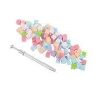 TOPBATHY Éponges à Ongles Dégradées 1 CM Lot de 100 set de Mini Blocs D’Éponge Douce sans Peluche Stylet Applicateur Précis pour Nail Art Manucure Gel Usage Salon et Domicile