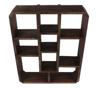 TOPBATHY Étagère Vitrine de Collection Murale en Bois Marron pour | Compartiments Multiples, Pose Verticale ou Horizontale, Style Moderne Rustique, la Cuisine et Bureau