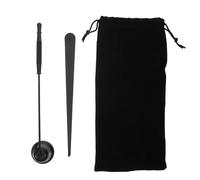 TOPBATHY Éteignoir à Mèche de Bougie en Acier Inoxydable Noir Pochette de Rangement, Résistant Chaleur, Accessoire Élégant pour Routine de Contemplation et Chambres