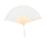 TOPBATHY Eventail Pliant en Dentelle Fans De Danse Femmes Décorations Éventail Pliant Espagnol Fan De Visage Parade Ventilateur Portatif Pliable Jupe Délirer Tutu Bois Blanche