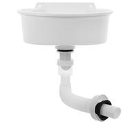 TOPBATHY Évier Mural en Plastique Blanc sans Perçage, Mini Lave-main Suspendu, Installation Facile, pour Jardin, Camping ou Utilitaire, Design Compact et Fonctionnel
