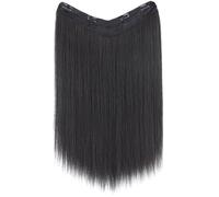 TOPBATHY Extension Cheveux à Clip V-type 40 Cm Lisses Synthétiques Noirs, Postiches pour Femmes, Extensions Cheveux Longs et Raides, Coiffure Naturelle pour Usage Quotidien et Fêtes