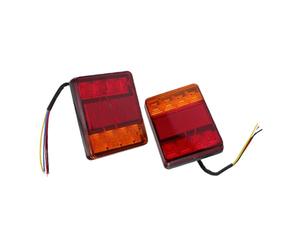 TOPBATHY Feux Arrière LED 12v 8 LED Kit D'éclairage pour Remorque et Camping-car, Lampe Rouge et Ambre, Étanche, Solide, Routière Sécurisée Toute Saison