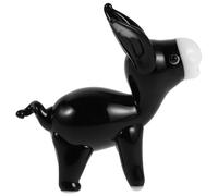 TOPBATHY Figurine Âne Miniature en Verre Soufflé Main Noir, Ornement Décoratif Unique et Moderne pour Étagère ou Cabinet de Curiosités, Design Cartoon Distinctif