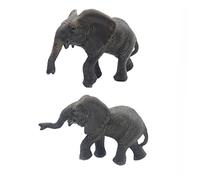 TOPBATHY Figurine D’éléphant Décorative Simulée 2 Pièces en PVC | Teinte Café, Rendu Vivant et Réaliste, Lot de Deux pour Décoration Intérieure ou Idée Présent