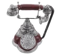 TOPBATHY Figurine Téléphone Fixe Rétro en Résine Rouge Décoration Téléphonique Vintage pour Salon et Bureau Ornement Décoratif Western pour Étagère Accessoire Déco Maison Style Ancien