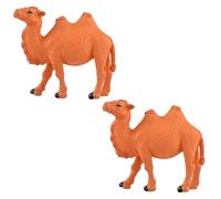 TOPBATHY Figurines de Chameaux Délicate Miniatures Lot de 2 en Plastique Marron, Décoration Micro-paysagère pour Bureau et Jardin