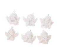 TOPBATHY Figurines Miniatures D'anges Résine 12 Pcs Argenté Porte-clés Pendentifs Décoratifs Artisanat Diy, Accessoires Faits Main pour Création Bijoux et Ornements Noël