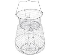 TOPBATHY Filet Pliable en Acier Inoxydable Haute capacité Maille Anti-évasion avec Fond Plat Filet de retenue pour Poissons et crustacés Facile à Transporter et Utiliser