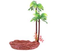 TOPBATHY Gamelle d'eau pour Serpent et Bassin de Rangement pour Aliments pour Reptiles Multifonction Apparence Réaliste en Résine Motif Arbre Décor pour Terrarium Gecko et Serpent