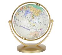 TOPBATHY Globe Terrestre Rotatif 14,2 Cm avec Support Doré Éducatif et Décoratif, Carte du Monde Précise, Outil Pédagogique pour Salle de t Décoration de Bureau Moderne