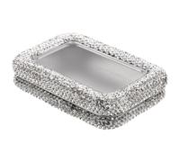 TOPBATHY Guitar Pick Holder Tinplate Case with Rhinestone Display Window for Acoustic Electric Bass Guitar Portable Ukulele Pick Storage Box