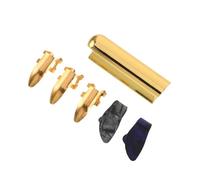 TOPBATHY Jeu de Slides pour Guitare en Métal et Plastique, Anneau de Slide Moyen, Médiators Inclus, Compatible Guitare Électrique, Acoustique et Basse, Accessoire de Musique pour Pratique