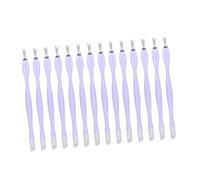TOPBATHY Kit 30 Pièces Fourchette à Peaux Mortes Double Tête pour Manucure, Matériau Acier Inoxydable et Plastique Abs, Poignée Ronde Confortable pour Éliminer les Peaux Couleur Aléatoire