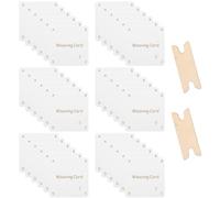 TOPBATHY Kit de 64 Pièces D’Outils de Tissage aux Tablettes Blancs Cartes à Tisser Carrées en Papier avec 4 Navettes Fournitures Loisirs Créatifs pour Débutants et Projets Artisanaux