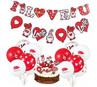TOPBATHY Kit Décoration Saint Valentin Ballons Réutilisables pour Mariage et Anniversaire Ensemble Romantique Polyvalent et Sûr
