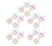 TOPBATHY Lot 20 Pcs Pinceaux à Ongles en Plastique Couleur Macaron Brosse à Poussière pour Ongles Ronde Mini Format Voyage Nettoyage Manucure