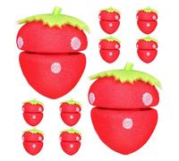 TOPBATHY Lot de 10 Bigoudis en Mousse Éponge Forme Fraise sans Chaleur pour Boucles Naturelles, Confortables et Doux, Adaptés à Divers Types de Cheveux, Coiffage Nuit et