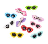TOPBATHY Lot de 10 Pinces à Cheveux pour Animaux Forme Lunettes de Soleil en Plastique Faciles à Mettre et Maintenir la Forme pour Chats et Chiens en Vie Quotidienne Couleur Aléatoire