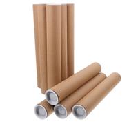 TOPBATHY Lot de 10 Tubes D’expédition en Papier Kraft 4 Cm X 30 Cm, Tubes de Rangement pour Dessins et Affiches Bouchons, Protection Résistante pour Transport et Stockage D’œuvres, Usage