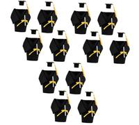 TOPBATHY Lot de 12 Chapeaux De Graduation Bouteilles Et Toges De Bouteille De Vin