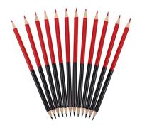 TOPBATHY Lot de 12 Crayons de Marquage pour Charpentier en Bois, Double Couleur Rouge et Bleu, Mines Effaçables et Pré-taillées, Crayons Esthétiques pour Dessin, Correction et Traçage