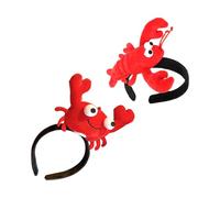 TOPBATHY Lot de 2 Bandeaux Cheveux en Tissu Peluches Homard et Crabe Accessoires Colorés pour Coiffure Bandeaux Cosplay et Fête Couvre-Chefs Amusants pour Garçon et Filles et Adultes