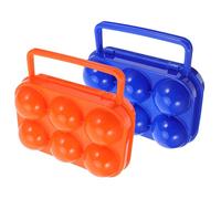 TOPBATHY Lot de 2 Boîtes Compartimentées pour Œufs en Plastique, 6 Cases, Étui Portable Fermeture Sécurisée, Cuisine et Voyages en Extérieur