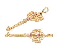 TOPBATHY Lot de 2 Breloques en Cuivre Signe Lionceau Constellation Strass, Pendentifs pour Création de Bijoux Diy, Accessoires Porte-clés Décoratifs pour Bracelets et Colliers, Présents