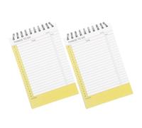 TOPBATHY Lot de 2 Carnets à Spirale Jaune Format 21 X 14 CM Agenda Non Daté Pages Lignées Détachables Bloc-Notes de Planification pour Listes de Tâches Organisation Bureau et Vie