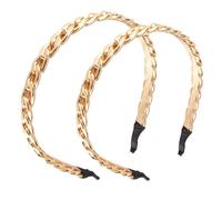 TOPBATHY Lot de 2 Serrage-Têtes Tressés en Métal Doré Grand et Petit Formats Bandeaux Vintage Élégants pour Mariage et Fêtes Accessoires Cheveux Femmes Bijoux pour Coiffure Raffinée