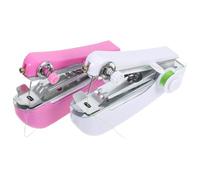 TOPBATHY Lot de 2 sets de Mini Machines à Coudre Portatives Manuelles Blanches et Roses Appareil de Poche Léger pour Usage Domestique Couture Rapide et Réparations de Couleur Aléatoire