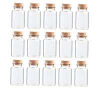 TOPBATHY Lot de 20 Mini Bouteilles à Souhaits en Verre Borosilicaté Transparent 30 X 50 Mm Bouchon en Liège Naturel, Décoration Maison, Rangement Thé et Présents DIY