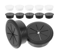 TOPBATHY Lot de 20 Passe-Câbles Ronds en Plastique pour Bureau Œillets Traversants Noirs et Blancs Cache-Trous pour Gestion de Câbles sur Table Protection Anti-Poussière et Eau