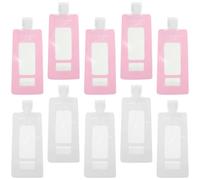 TOPBATHY Lot de 20 Sachets Souples de Voyage 90 Ml, Sachets de Lotion à Fond Plat Étanches, Pochette de Shampoing et Lotion pour Kit Hygiène, Couleurs Rose et Blanc, pour Voyages