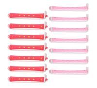 TOPBATHY Lot de 24 Bigoudis à Froid Bicolores Blanc Rose et Jaune en Plastique pour Permanente Cheveux Courts et Longs Kit Polyvalent sans Chaleur Outils de Coiffure pour Salon et Usage