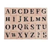 TOPBATHY Lot de 28 Tampons en Bois Alphabet Majuscule Grand Format, Tampons Caoutchouc pour Scrapbooking et Loisirs Créatifs, pour Projets Artistiques, Cartes et Papeterie Personnalisée