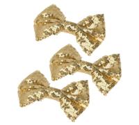 TOPBATHY Lot de 3 Barrettes Nœud Doré pour Cheveux D'garçon et Filles en Sequins et Coton, Décoration Non Décolorante pour Usage Quotidien et Fêtes Costumées