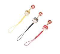 TOPBATHY Lot de 3 Breloques pour Téléphone Chat Amulette en Céramique Mini Pendentifs Jaune Noir et Rouge Dragonnes Décoratives pour Paquet à Dos et Accessoires Mode