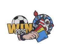 TOPBATHY Lot de 3 Broches de Football en Alliage Émail Goutte D'huile, Épinglettes Rondes Décoratives pour Revers, Chapeaux ou Vêtements, Souvenirs 2026, Présents et Récompenses