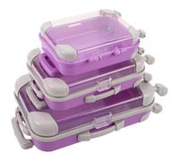 TOPBATHY Lot de 3 Mini Boîtes de Rangement pour Faux Cils en Abs Violet et Lavande, Étuis Transparents Étanches à L’humidité Poignée Rétractable, Valisettes Portables pour Voyage