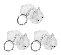 TOPBATHY Lot de 3 Porte-clés Capsules en Plastique Étanches pour Poils d'animaux Boîte à Souvenirs Transparente pour Poils de Lapin Rangement Portable Accessoire Commémoratif