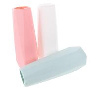 TOPBATHY Lot de 3 Vases à Fleurs Géométriques Compacts en Plastique Incassable Vert Rose et Blanc pour Décoration Intérieure Salon Bureau Chambre Contenant pour Fleurs Séchées
