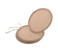 TOPBATHY Lot de 4 Toiles Rondes en Toile de Jute Tressée 20 CM Panneaux Créatifs pour Peinture et Décoration Murale Rétro Kit DIY Artistique pour Garçon et Filles Support Solide pour