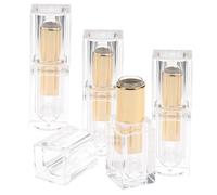 TOPBATHY Lot de 4 Tubes à Lèvres Vides en Abs Transparent, Design Biseauté Auto-dessin, Portable et Créatif pour Rouge à Lèvres Fait Main