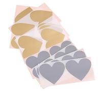 TOPBATHY Lot de 40 Autocollants à Gratter de Cœur Couleurs Or et Gris Papier Étiquettes DIY pour Décorations Saint-Valentin Cartes D’Anniversaire et Loisirs Créatifs