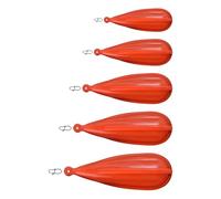 TOPBATHY Lot de 5 Bouchons d'Entraînement pour Lancer d'Appâts en PVC Légers et Compacts Poids Variés 7G-20G Couleur Orange Accessoires Pratiques pour Pêche en Extérieur et Initiation