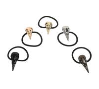 TOPBATHY Lot de 5 Élastiques à Cheveux Gothiques de Crâne de Corbeau, Couleurs Variées, Accessoires Punk pour Queue de Cheval, Halloween et Cosplay