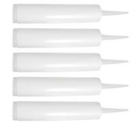 TOPBATHY Lot de 5 Tubes Vides en Plastique Blanc Réutilisables pour Calfeutrage, Solides et Pratiques pour Projets de Bricolage la Maison